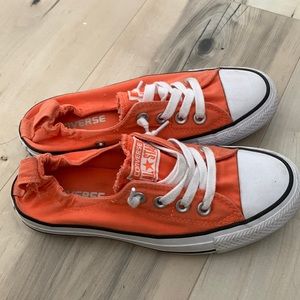 Orange slip on converse